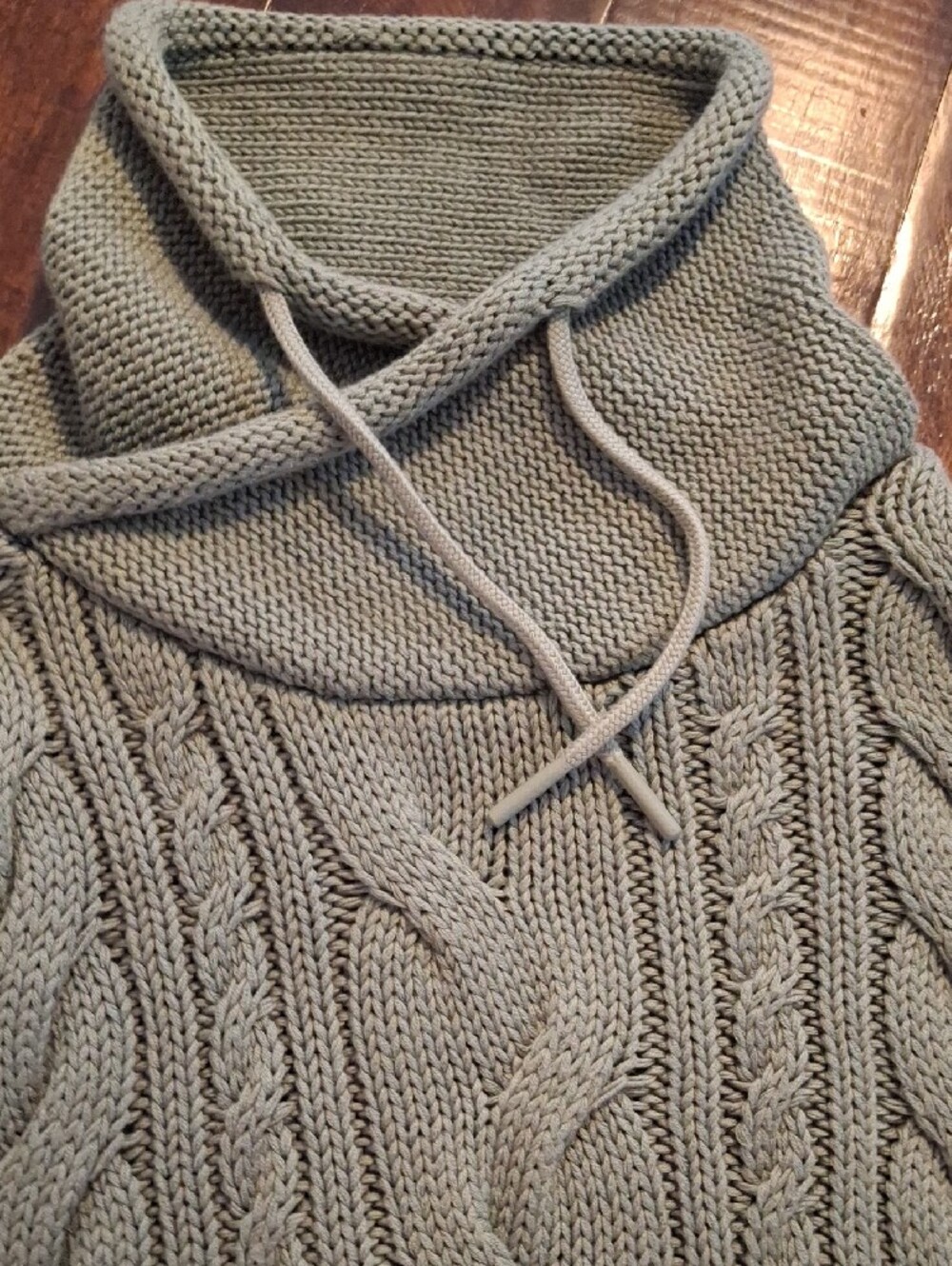 LL Bean Cable-Knit Turtleneck Sweater - Bay Leaf - Picture 11 of 16